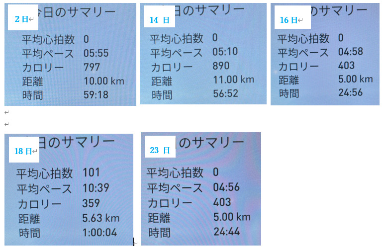 ジムで走った記録